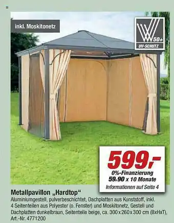 toom Baumarkt Metallpavillon „hardtop” Angebot