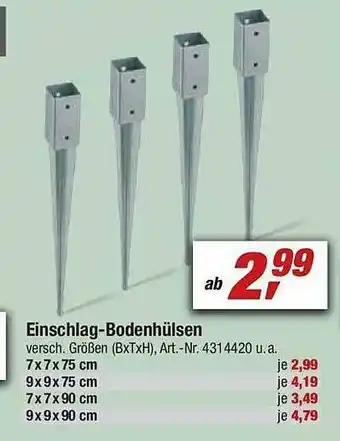 toom Baumarkt Einschlag-bodenhülsen Angebot