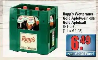 alldrink Rapp's Wetterauer Gold Apfelwein Oder Apfelsaft Angebot