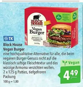 CITTI Markt Tk Block House Vegan Burger Angebot