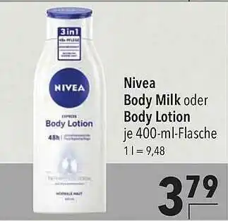 CITTI Markt Nivea Body Milk Oder Body Lotion Angebot