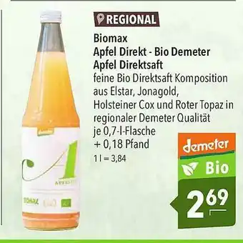 CITTI Markt Bimax Apfel Direkt-bio Demeter Apfel Direktsaft Angebot