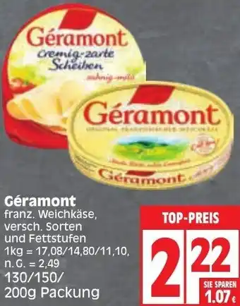 Edeka Géramont 130/150/200 g Packung Angebot