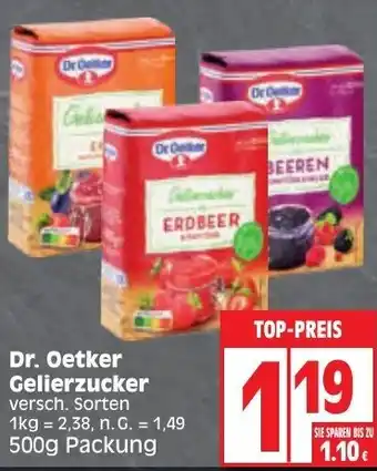 Edeka Dr. Oetker Gelierzucker 500 g Packung Angebot