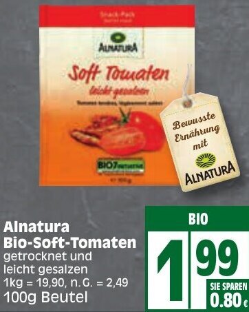 Edeka Alnatura Bio-Soft-Tomaten 100 g Beutel Angebot