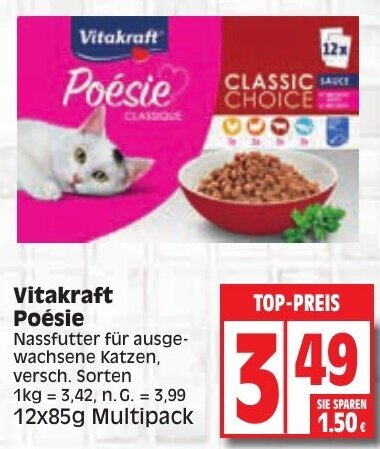 Edeka Vitakraft Poésie 12x85g Multipack Angebot