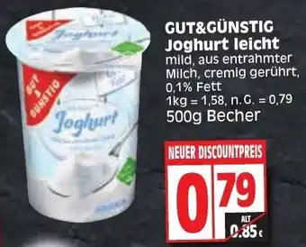 Edeka GUT&GÜNSTIG Joghurt leicht 500 g Becher Angebot