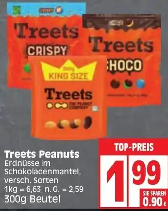 Edeka Treets Peanuts 300 g Beutel Angebot