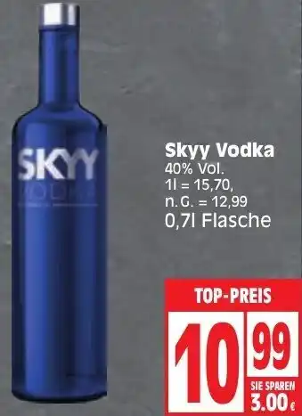 Edeka Skyy Vodka 0,7 L Flasche Angebot