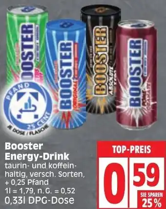 Edeka Booster Energy-Drink 0,33 L DPG Dose Angebot