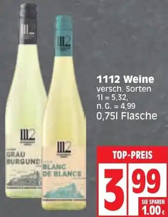 Edeka 1112 Weine 0,75 L Flasche Angebot