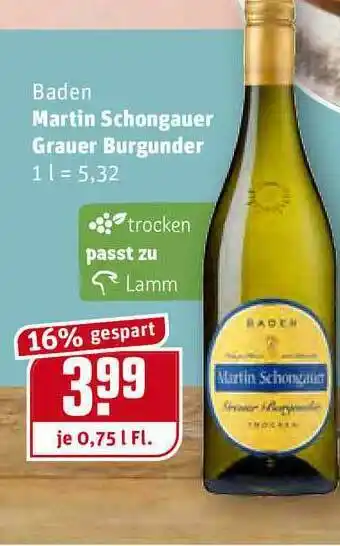 REWE Kaufpark Baden Martin Schongauer Grauer Burgunder Angebot