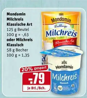 REWE Kaufpark Mondamin Milchreis Klasische Art Oder Milchreis Klassisch Angebot