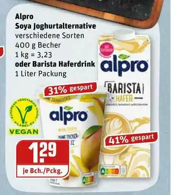 REWE Kaufpark Alpro Soya Joghurtalternative Oder Barista Haferdrink Angebot