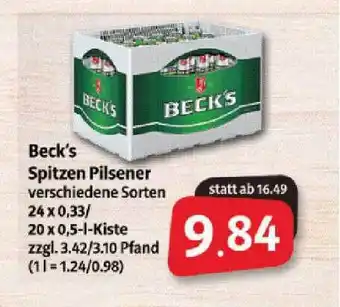 Markant Markt Beck's Spitzen Pilsener Angebot