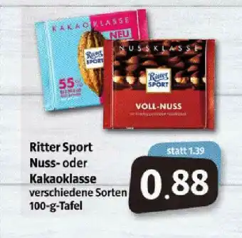 Markant Markt Ritter Sport Nuss- Oder Kakaoklasse Angebot