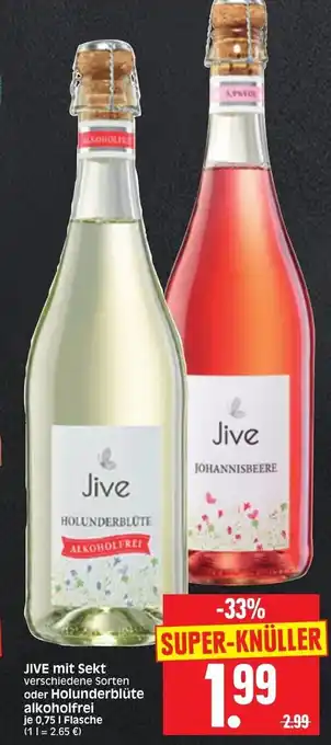 Edeka Herkules Jive mit Sekt oder Holunderblüte alkoholfrei 0,75L Angebot