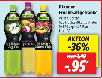 Lidl Pfanner Fruchtsaftgetränke 1,5L Angebot