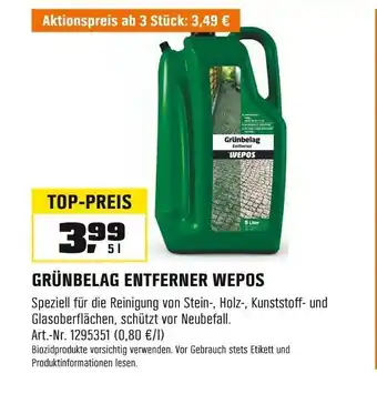 OBI WEPOS GRÜNBELAG ENTFERNER 5L Angebot