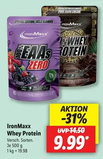 Lidl IronMaxx Whey Protein 500g Angebot