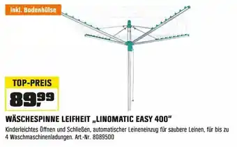 OBI LEIFHEIT WÄSCHESPINNE ,,LINOMATIC EASY 400" Angebot