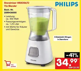 Netto Marken-Discount PHILIPS Standmixer HR2056/0 Via Blender Angebot