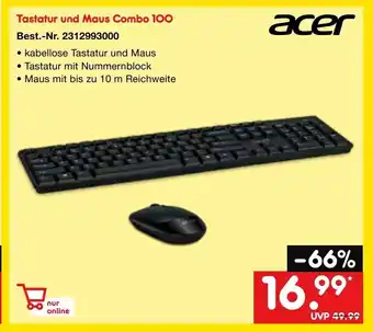 Netto Marken-Discount acer Tastatur und Maus Combo 100 Angebot