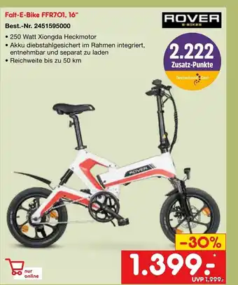 Netto Marken-Discount ROVER E-BIKES Falt-E-Bike FFR701, 16" Angebot