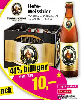 Norma Franziskaner Hefeweissbier  20x0,5L Angebot