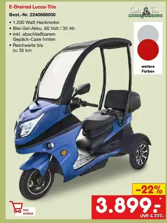 Netto Marken-Discount Santa Tina E-Dreirad Lucca-Trio Angebot