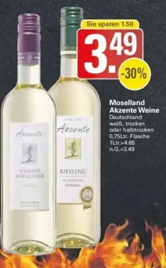 WEZ Moselland Akzente Weine 0,75Ltr. Flasche Angebot