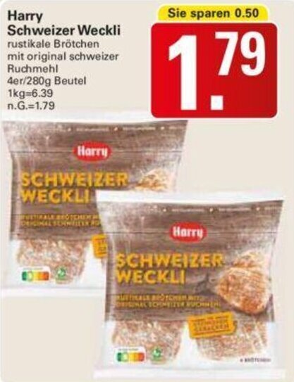 WEZ Harry Schweizer Weckli 4er/280g Beutel Angebot