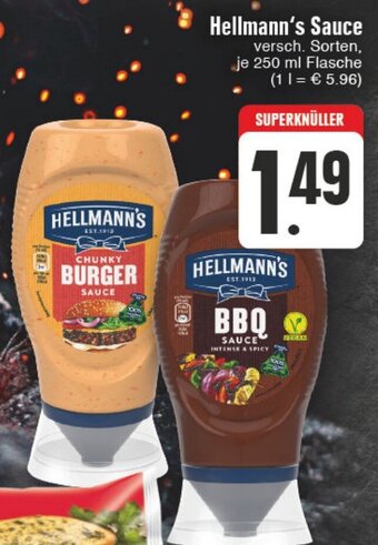 Edeka Wegner Hellmann's Sauce versch. Sorten, je 250 ml Flasche (11= € 5.96) Angebot