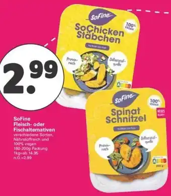 WEZ SoFine Fleisch- oder Fischalternativen 160-200g Packung Angebot