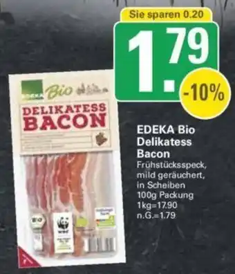 WEZ EDEKA Bio Delikatess Bacon 100g Packung Angebot