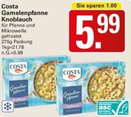 WEZ Costa Gamelenpfanne Knoblauch 275g Packung Angebot