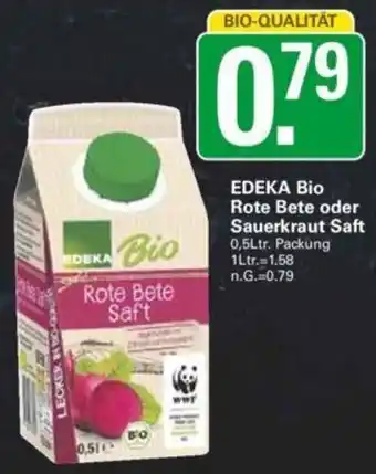 WEZ EDEKA Bio Rote Bete oder Sauerkraut Saft 0,5Ltr. Packung Angebot