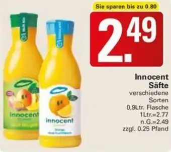 WEZ Innocent Säfte 0,9Ltr. Flasche Angebot