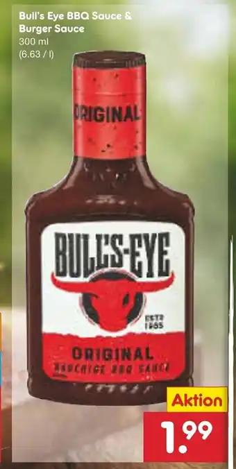 Netto Marken-Discount Bull's Eye BBQ Sauce & Burger Sauce 300 ml Angebot