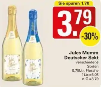 WEZ Jules Mumm Deutscher Sekt 0,75Ltr. Flasche Angebot