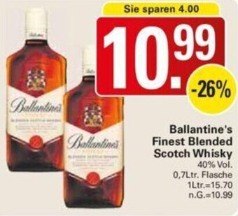 WEZ Ballantine's Finest Blended Scotch Whisky 0,7Ltr. Flasche Angebot