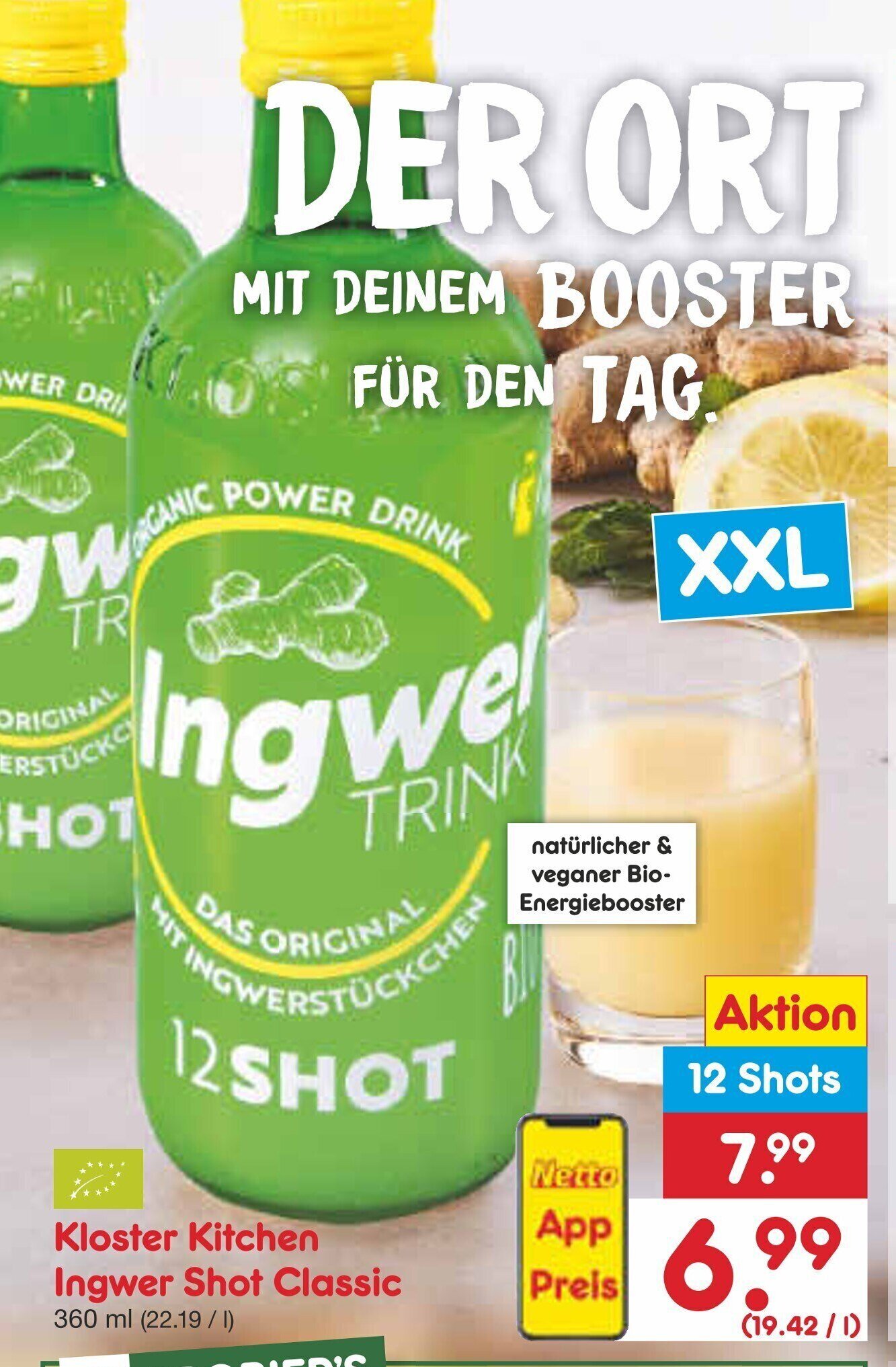 Netto Marken-Discount Kloster Kitchen Ingwer Shot Classic 12SHOTS Angebot