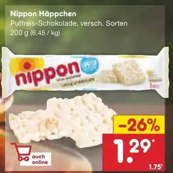 Netto Marken-Discount Nippon Häppchen Puffreis-Schokolade, versch. Sorten 200 g Angebot