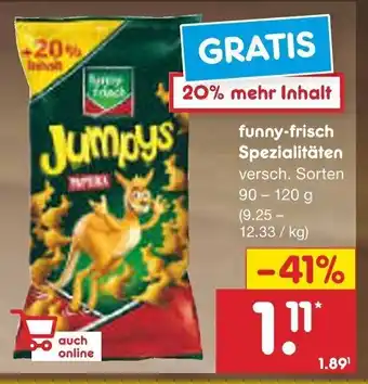 Netto Marken-Discount funny-frisch Spezialitäten versch. Sorten 90 - 120 g Angebot