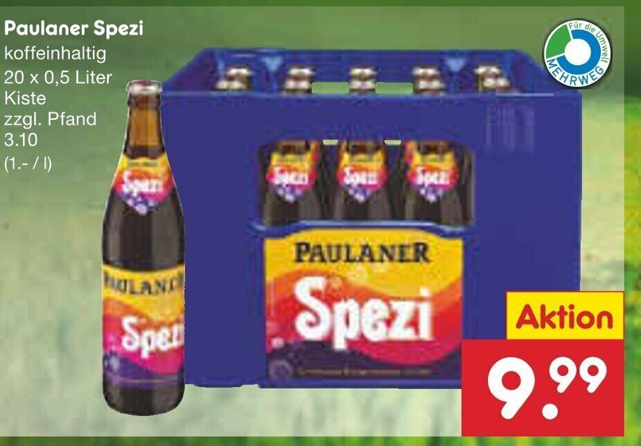 Netto Marken-Discount Paulaner Spezi koffeinhaltig 20 x 0,5 Liter Angebot