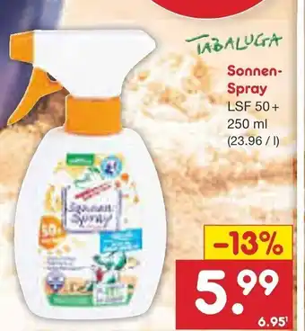 Netto Marken-Discount TABALUGA Sonnen-Spray LSF 50+ 250 ml Angebot