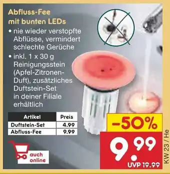 Netto Marken-Discount Abfluss-Fee mit bunten LEDs Angebot