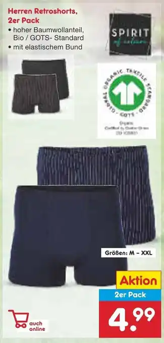 Netto Marken-Discount Spirit Herren Retroshorts, 2er Pack Größen: M - XXL Angebot