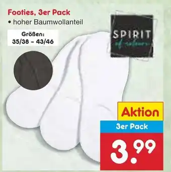 Netto Marken-Discount SPIRIT Footies, 3er Pack Angebot