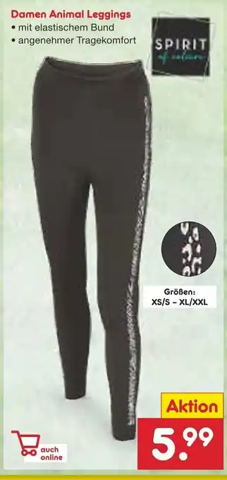 Netto Marken-Discount Spirit Damen Animal Leggings Größen: XS/S - XL/XXL Angebot